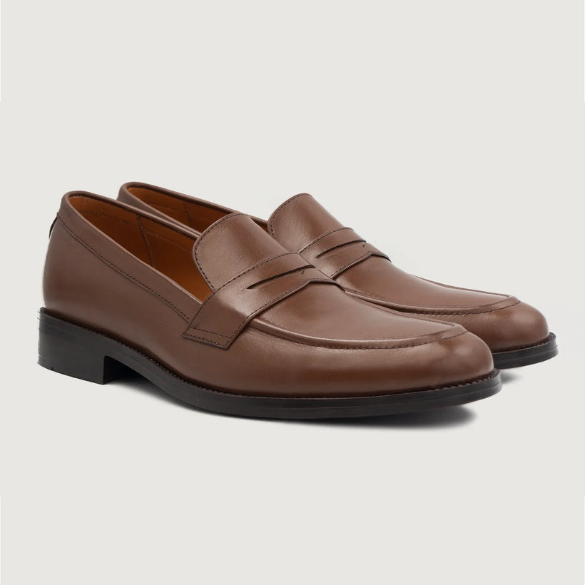 Baxton Brun Leather Loafers for Herre