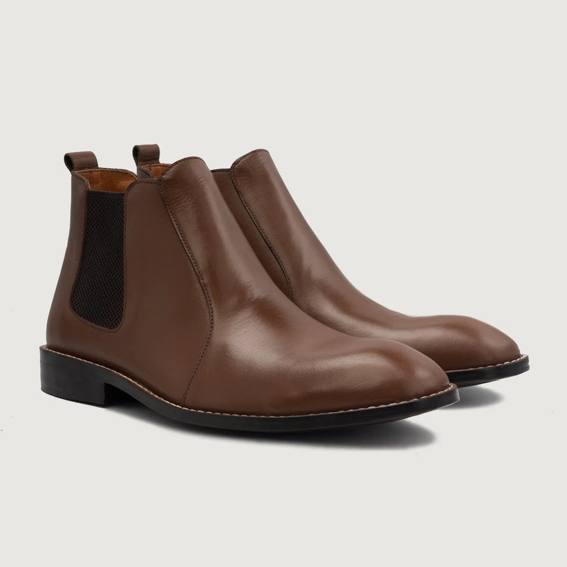 Clarkson Chelsea Brun Leather Boots for Herre