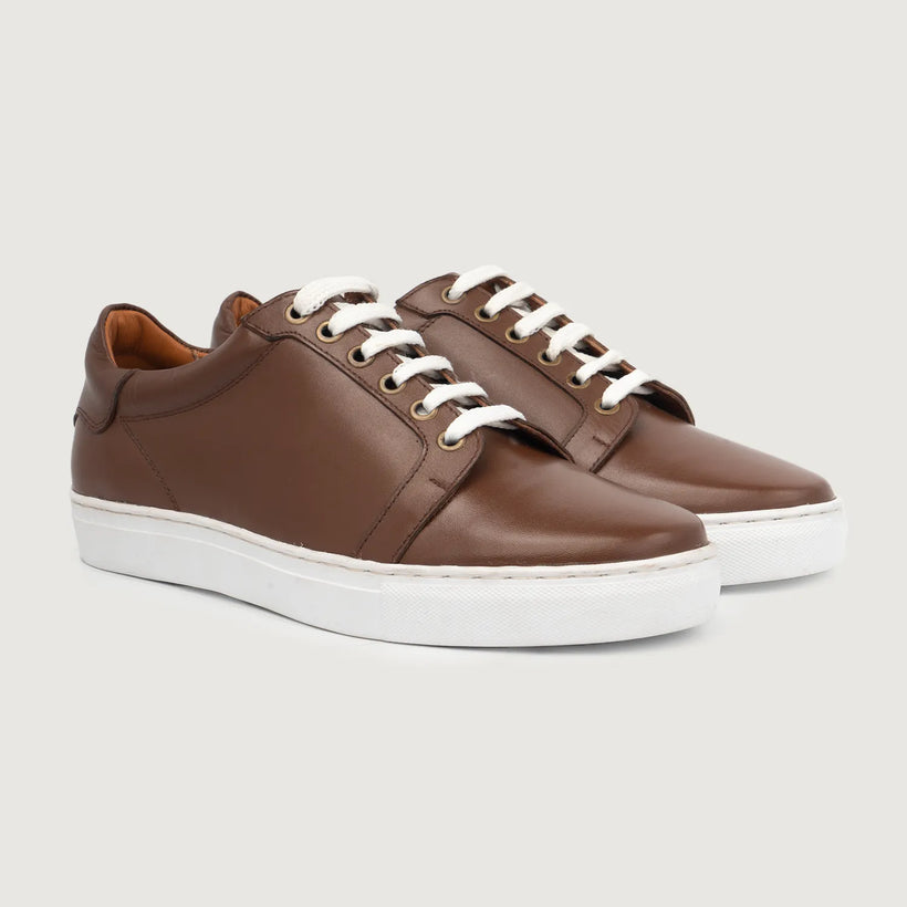 Carter Runn Brun Leather Sneakers for Herre