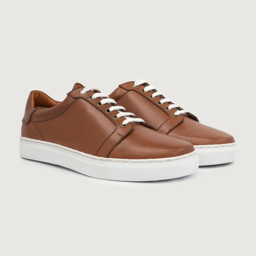 Carter Runn Lys brun Leather Sneakers for Herre