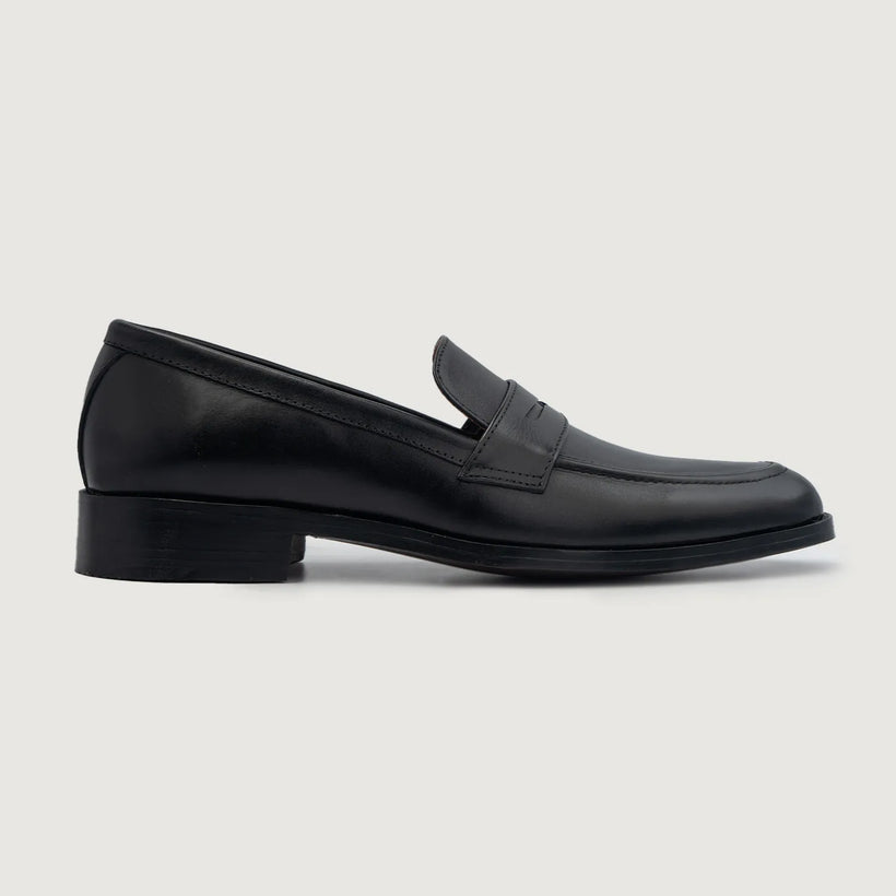 Baxton Svart Leather Loafers for Herre