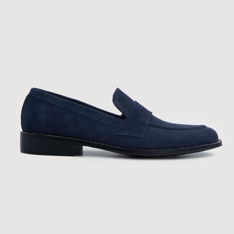 Baxton Blue Suede Leather Loafers for Herre