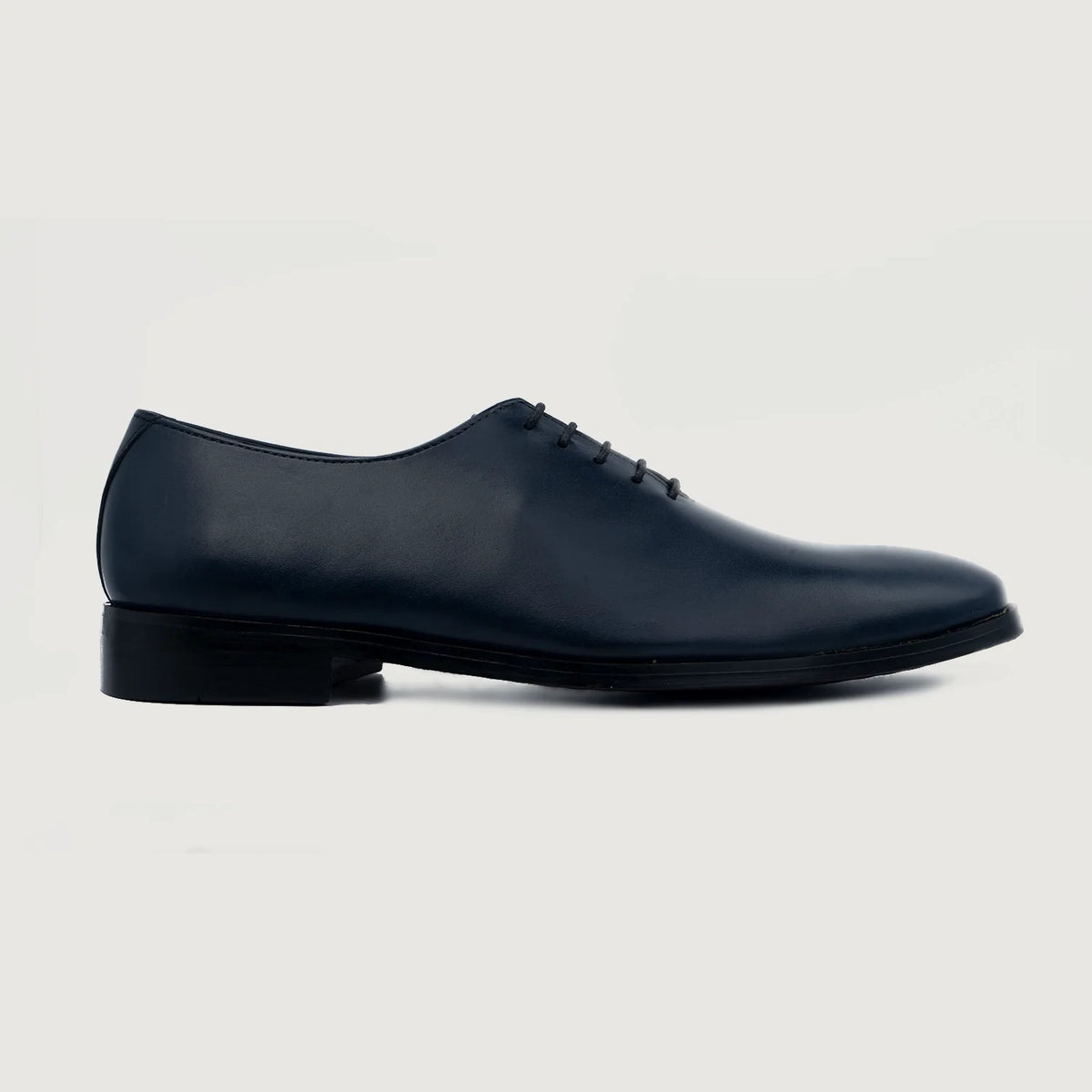 Midnight Blue Full-Grain leather Goods - Back View Showing Tailored Shoulder Fit & Clean Hemline