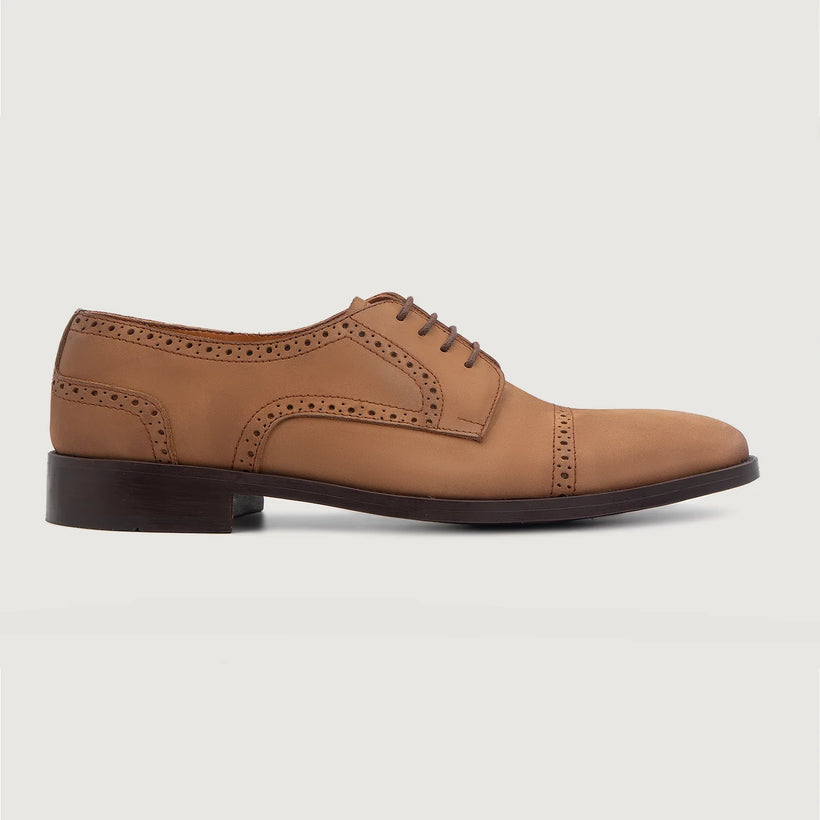 Dirk Brogues Derby Brun Nubuck Leather Shoes for Herre