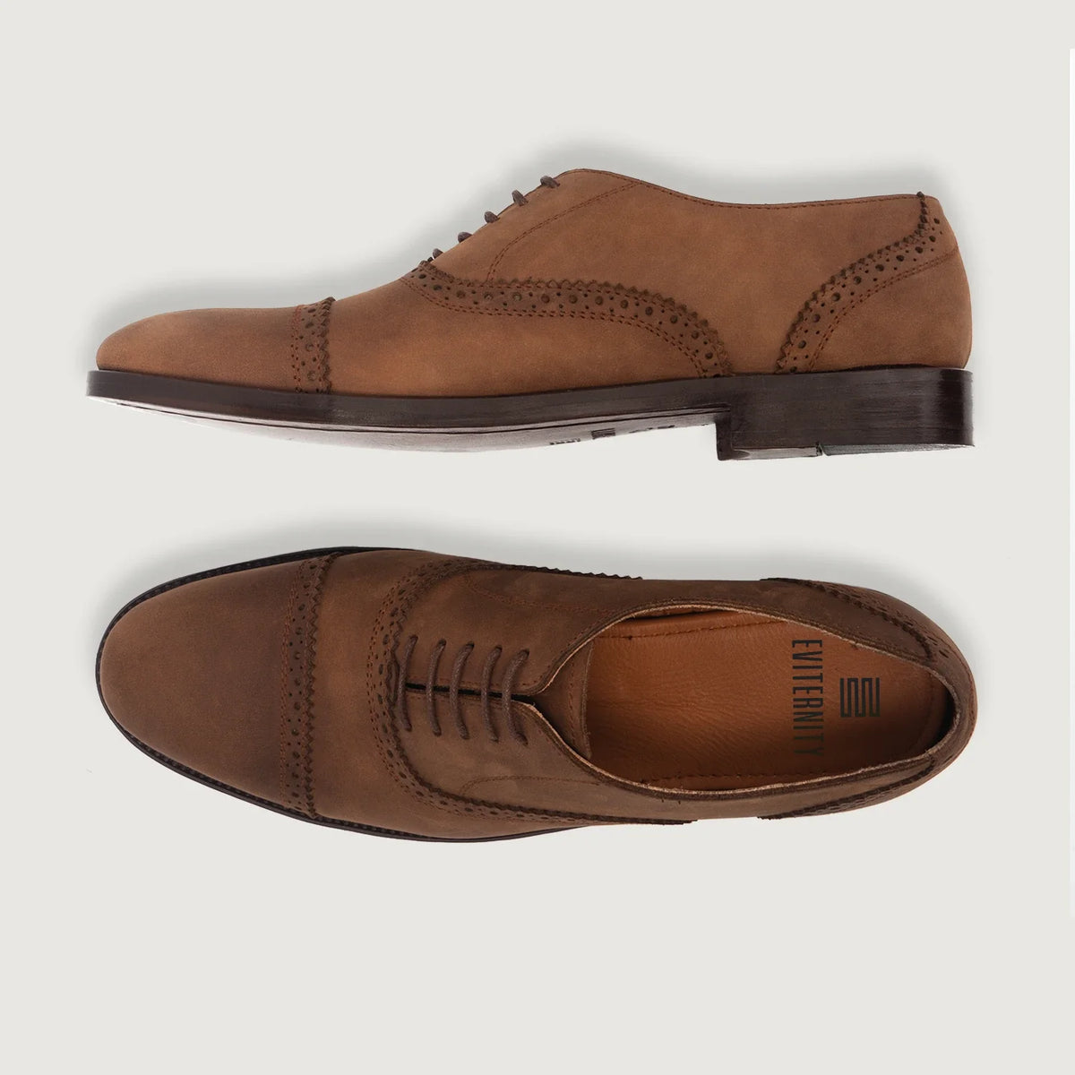 Greyson Brogues Oxford Oil Pull-up Brown Leather Shoes - Reinforced Heel Counter & Precision Double-Row Stitching Detail