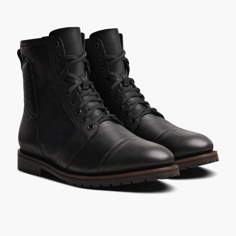 Casa Moto Svart Leather Boots for Herre