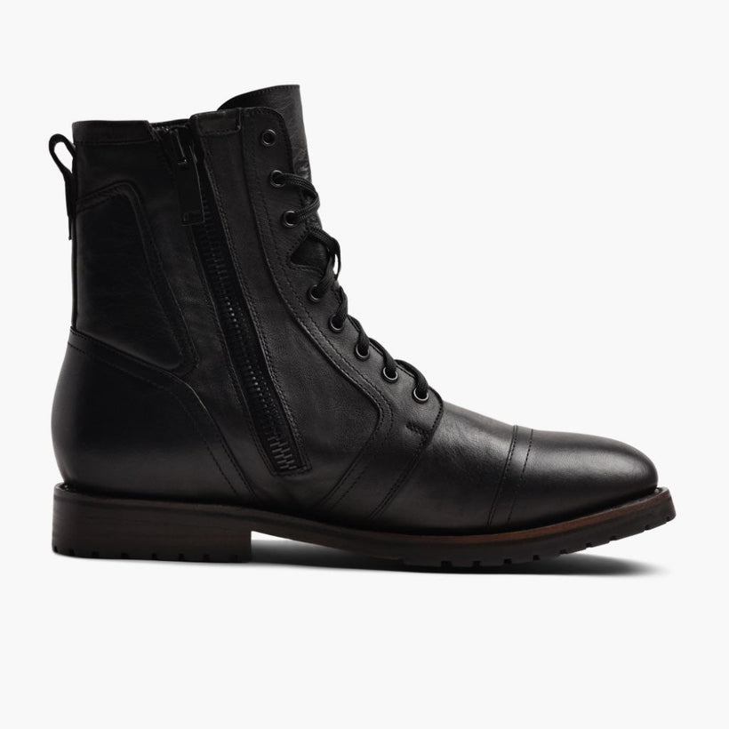 Casa Moto Svart Leather Boots for Herre