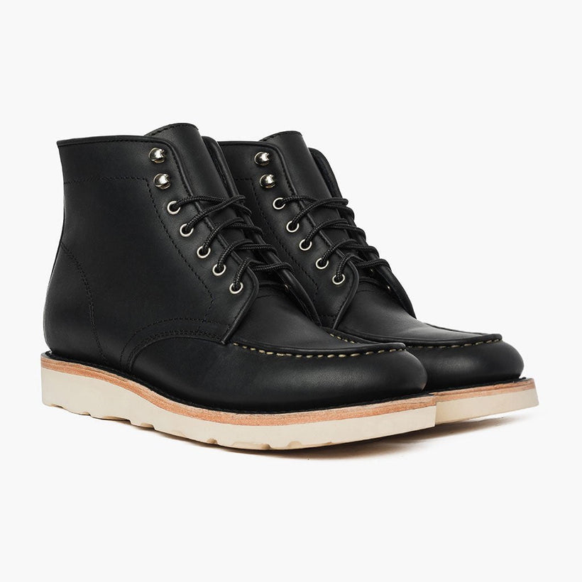 Diplomat Svart Matte Leather Boots for Herre