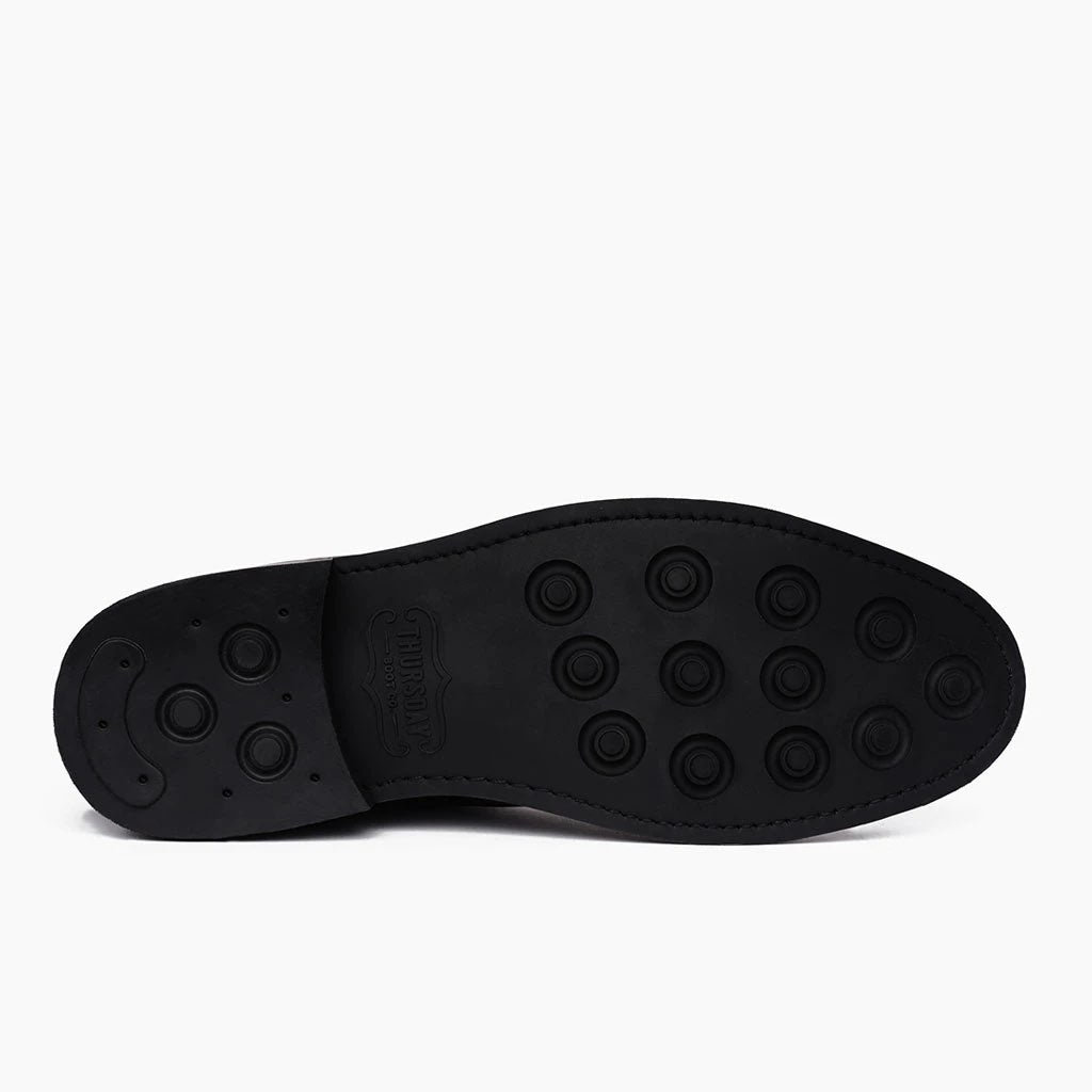 High-Traction Rubber Outsole & Lug Tread Pattern on Duke Chocolate Suede Leather Boots