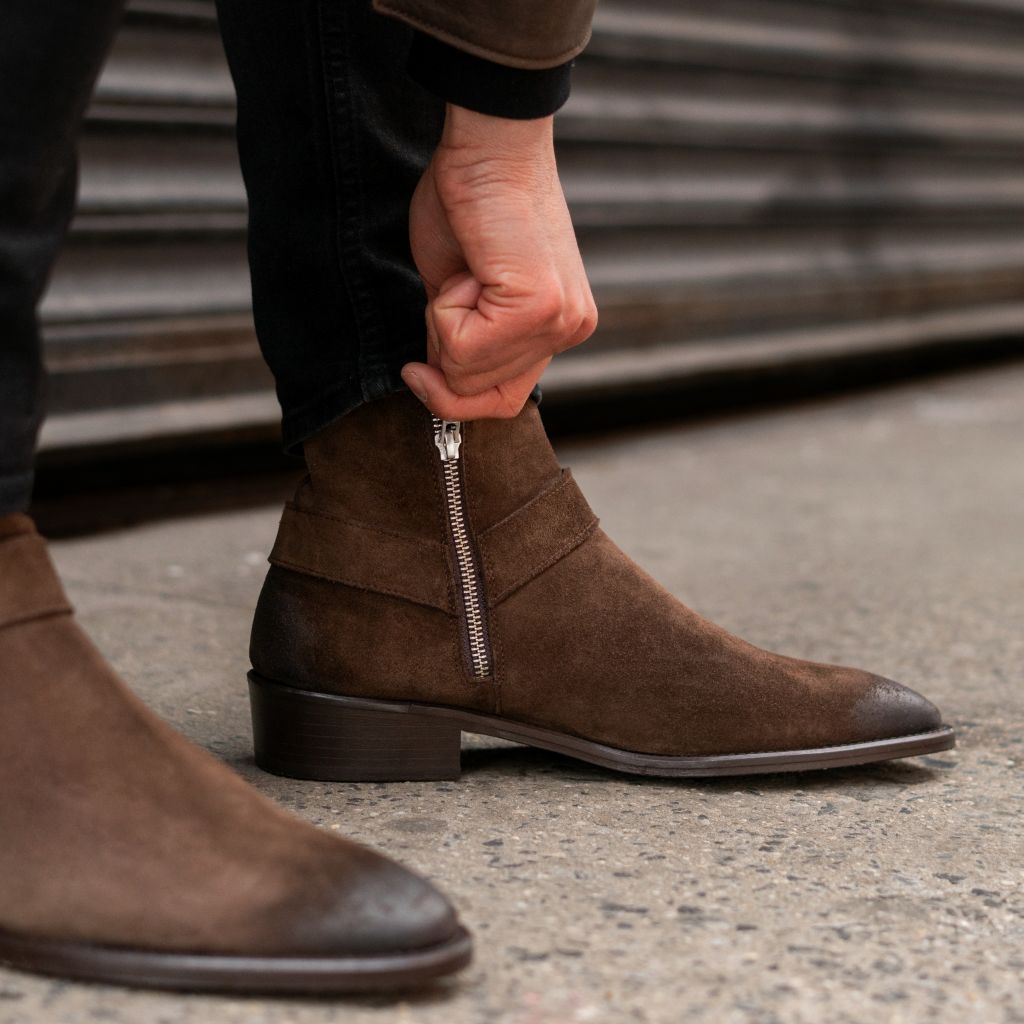 Styled On-Foot Perspective Demonstrating Ankle Fit & Silhouette on Model