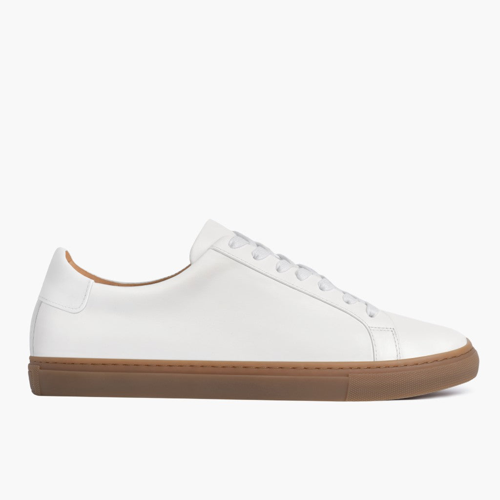 White Full-Grain leather Sneakers - Goodyear Welt Construction & Front Toe Box Detail