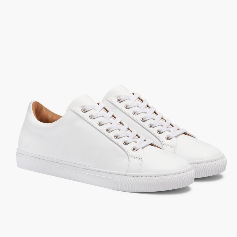 Premier Low Top White Leather Sneakers for Herre