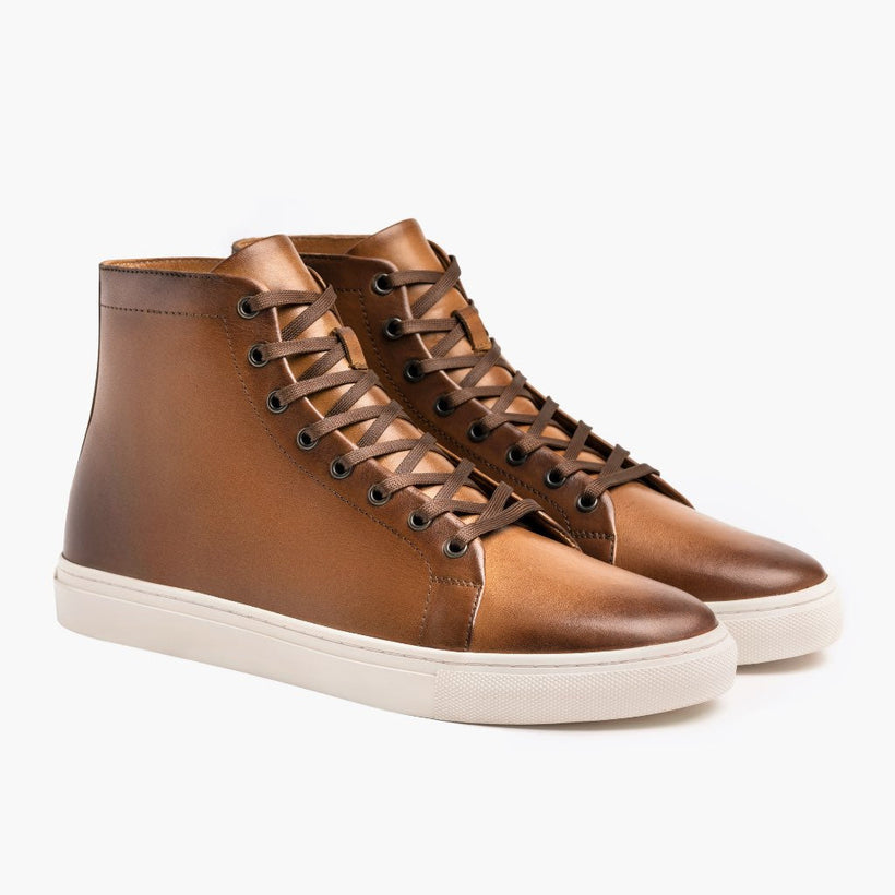 Premier High Top Toffee Leather Sneakers for Herre