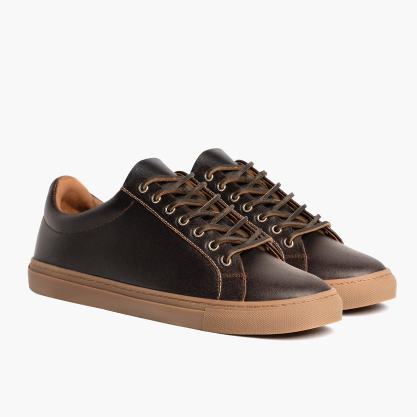 Premier Low Top Cacao Leather Sneakers for Herre