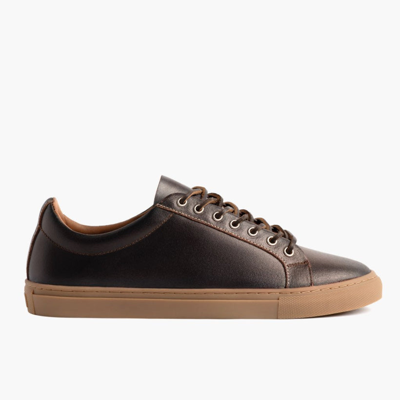Premier Low Top Cacao Leather Sneakers for Herre