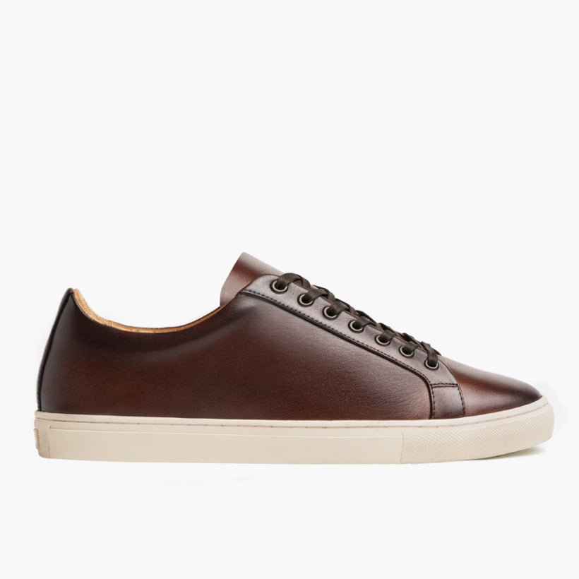 Premier Low Top Coffee Leather Sneakers for Herre