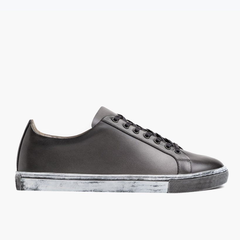 Premier Low Top Distressed Grey Leather Sneakers for Herre