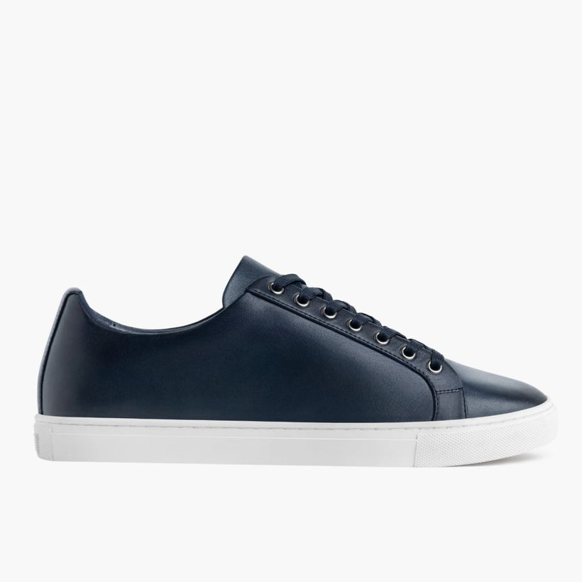 Premier Low Top Deep Blue Leather Sneakers for Herre