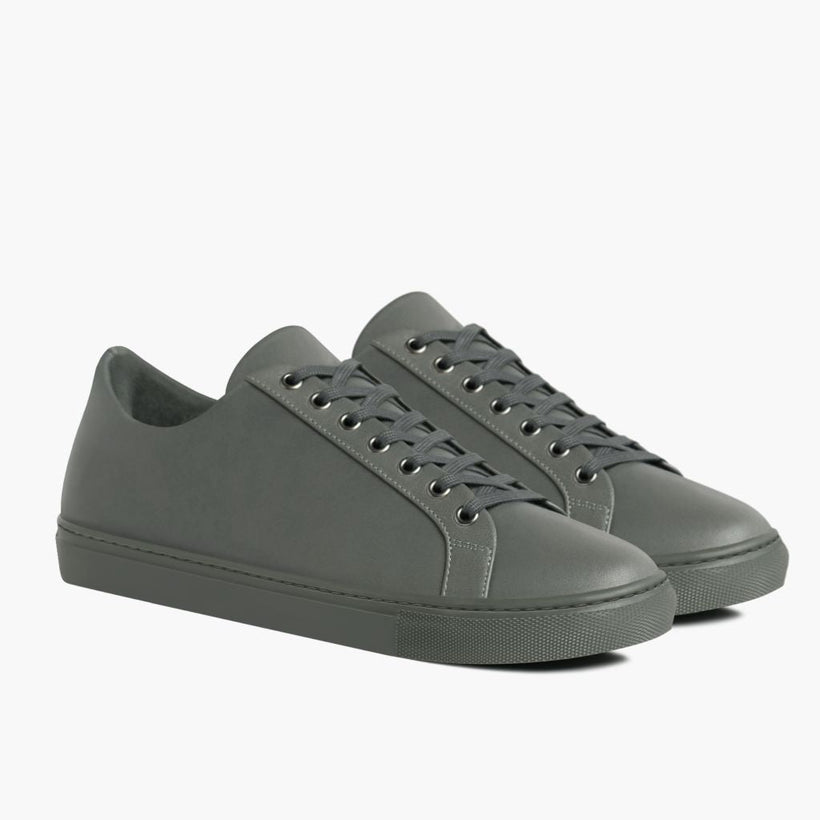 Premier Low Top Grey Leather Sneakers for Herre