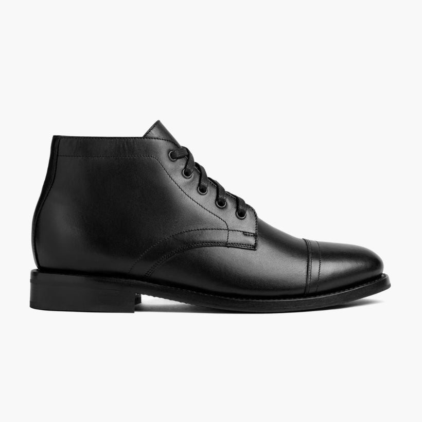 Cadet Svart Leather Boots for Herre