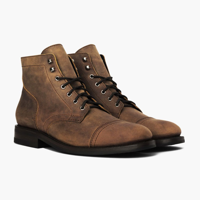 Captain Burnt Copper Leather Boots for Herre