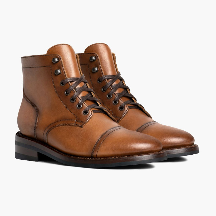 Captain Toffee Leather Boots for Herre