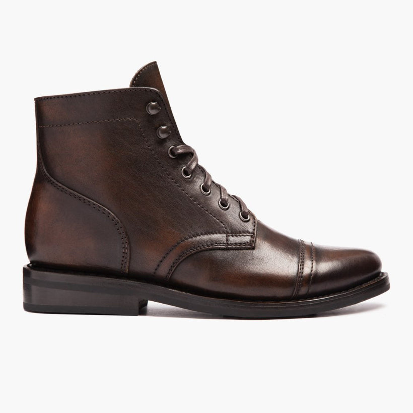 Captain Svart Coffee Leather Boots for Kvinner