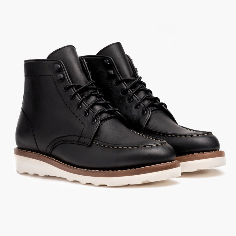 Diplomat Svart Leather Boots for Kvinner