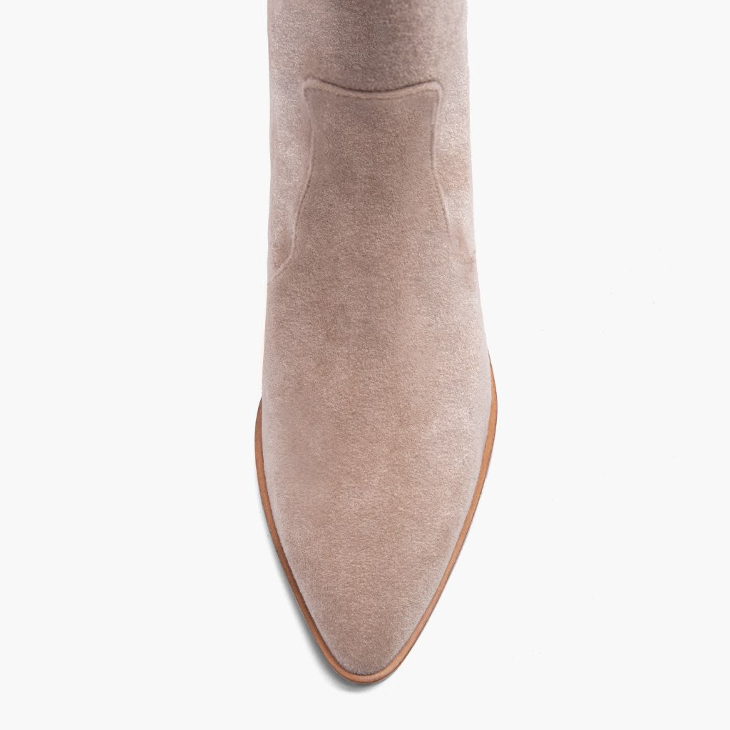 Tempest Sand Leather Boots - Reinforced Heel Counter & Precision Double-Row Stitching Detail