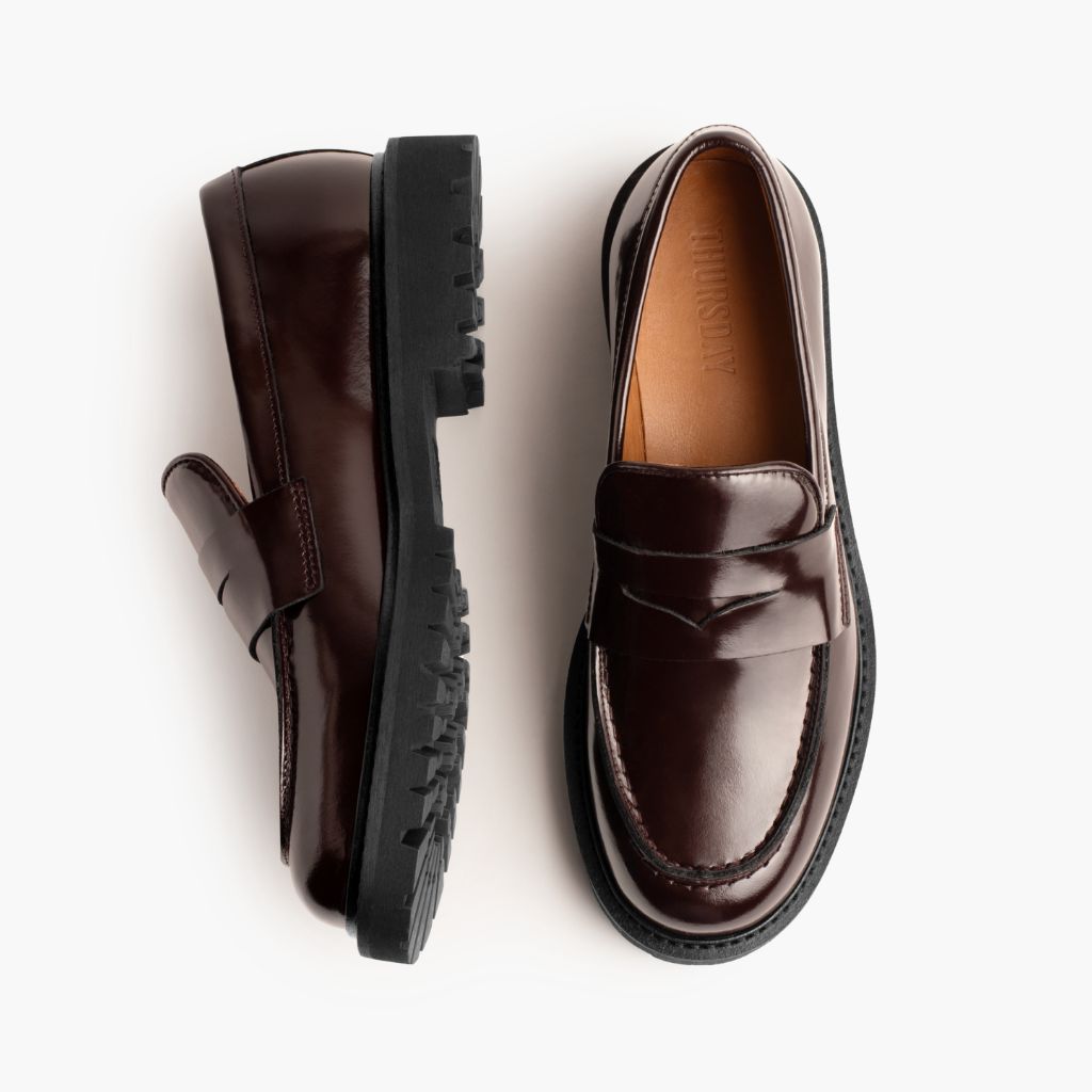 Penny Burgundy Leather Boots - Reinforced Heel Counter & Precision Double-Row Stitching Detail