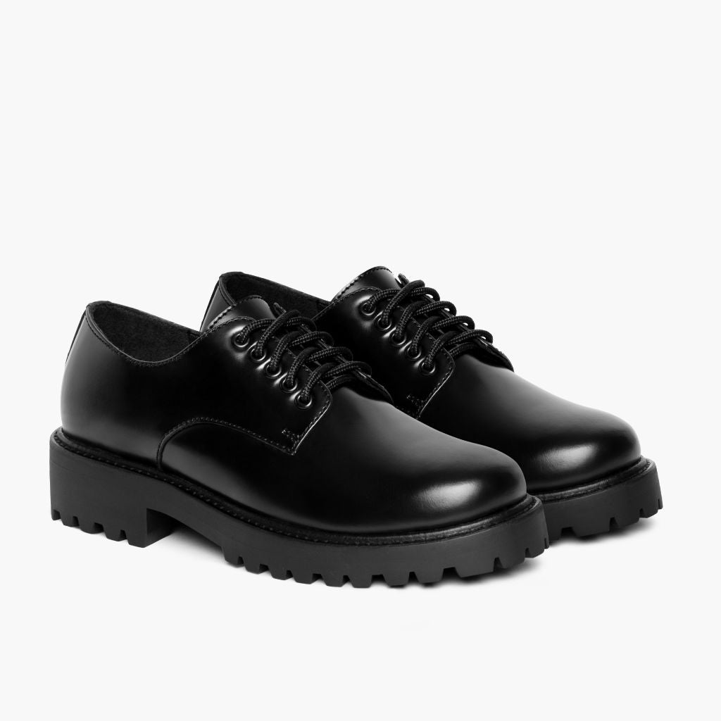 Renegade Black Leather Sneakers in Black Full-Grain Leather - Lateral Side Profile View | Buy Online