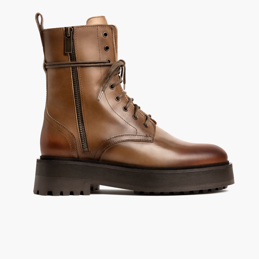 Quest Natural Leather Boots - Reinforced Heel Counter & Precision Double-Row Stitching Detail