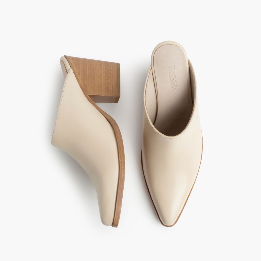 Summer Ivory Leather Boots - Reinforced Heel Counter & Precision Double-Row Stitching Detail