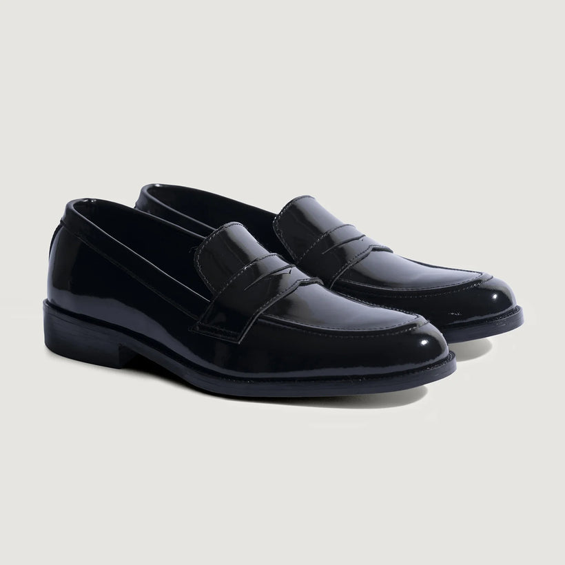 Baxton Svart Patent Leather Loafers for Herre