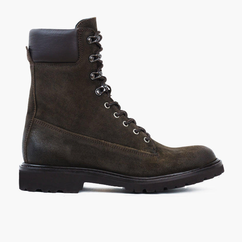 Explorer Dark Olive Suede Leather Boots for Herre