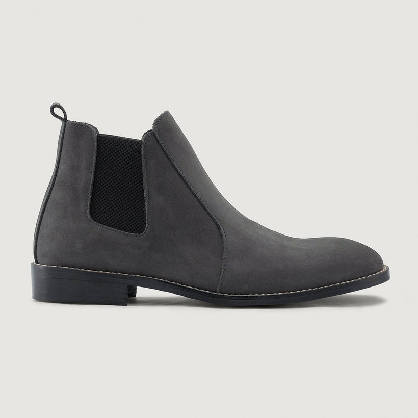 Clarkson Chelsea Grey Nubuck Leather Boots - StudGuard for Herre