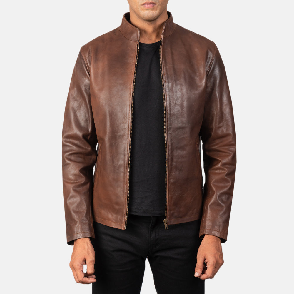Alex Bikerjakke i Skinn for Herre – alternate product view 1