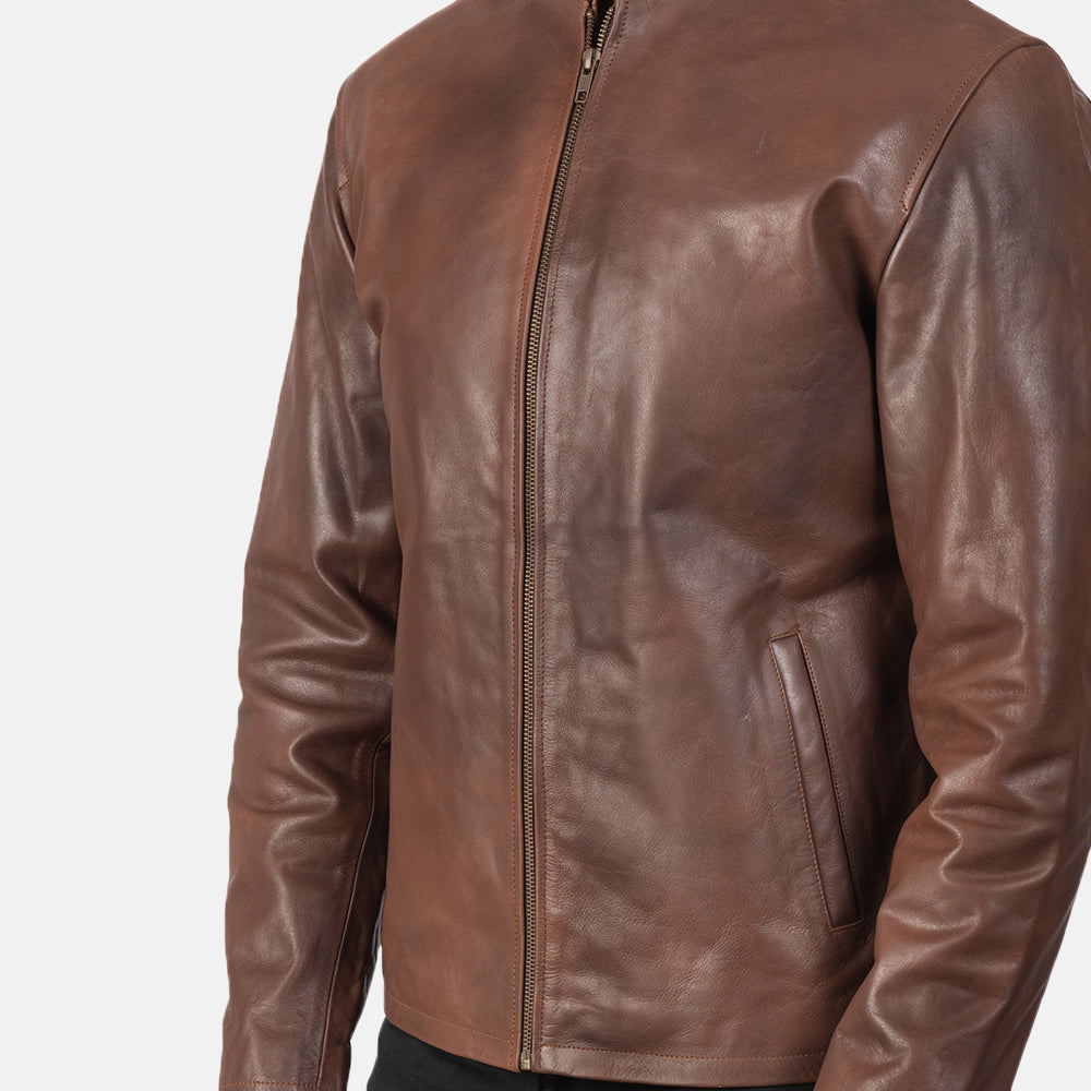 Alex Bikerjakke i Skinn for Herre – alternate product view 6