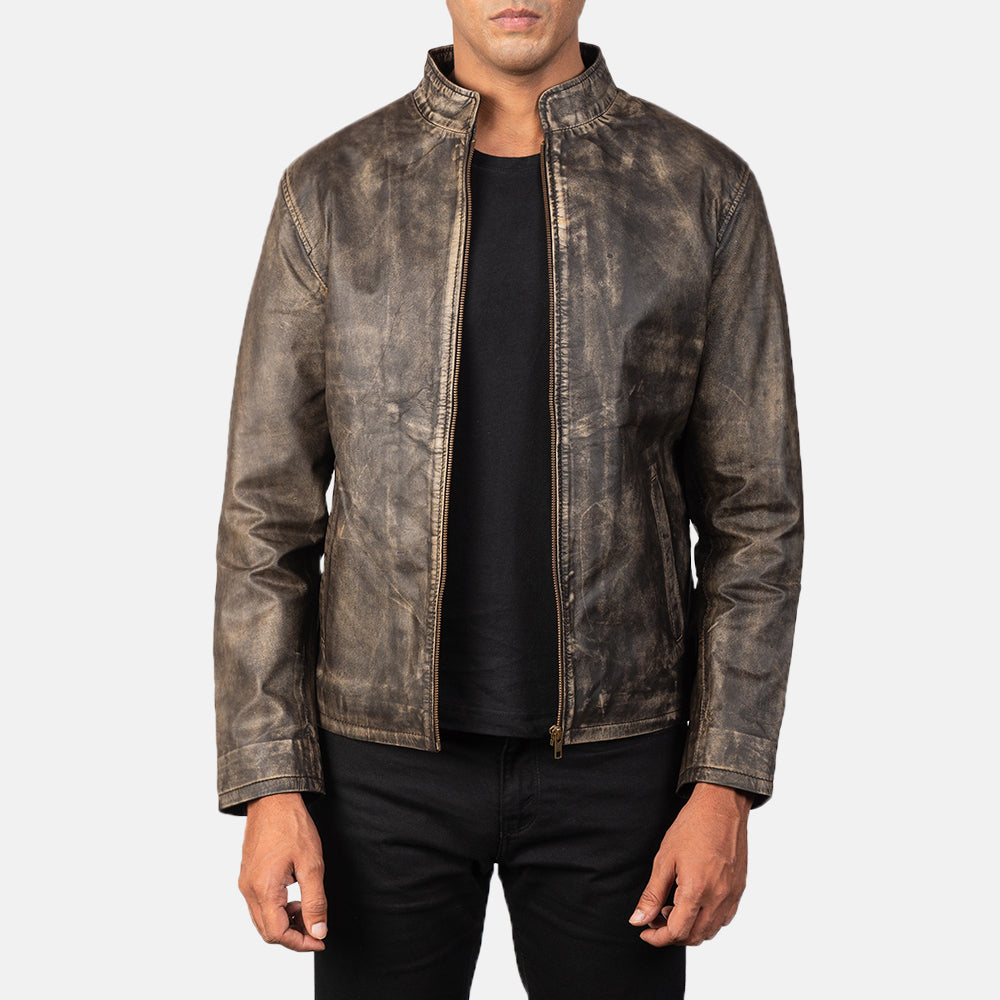 Alex Bikerjakke i Skinn for Herre – alternate product view 1