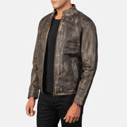 Alex Bikerjakke i Skinn for Herre – alternate product view 2