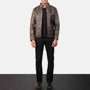Alex Bikerjakke i Skinn for Herre – alternate product view 3