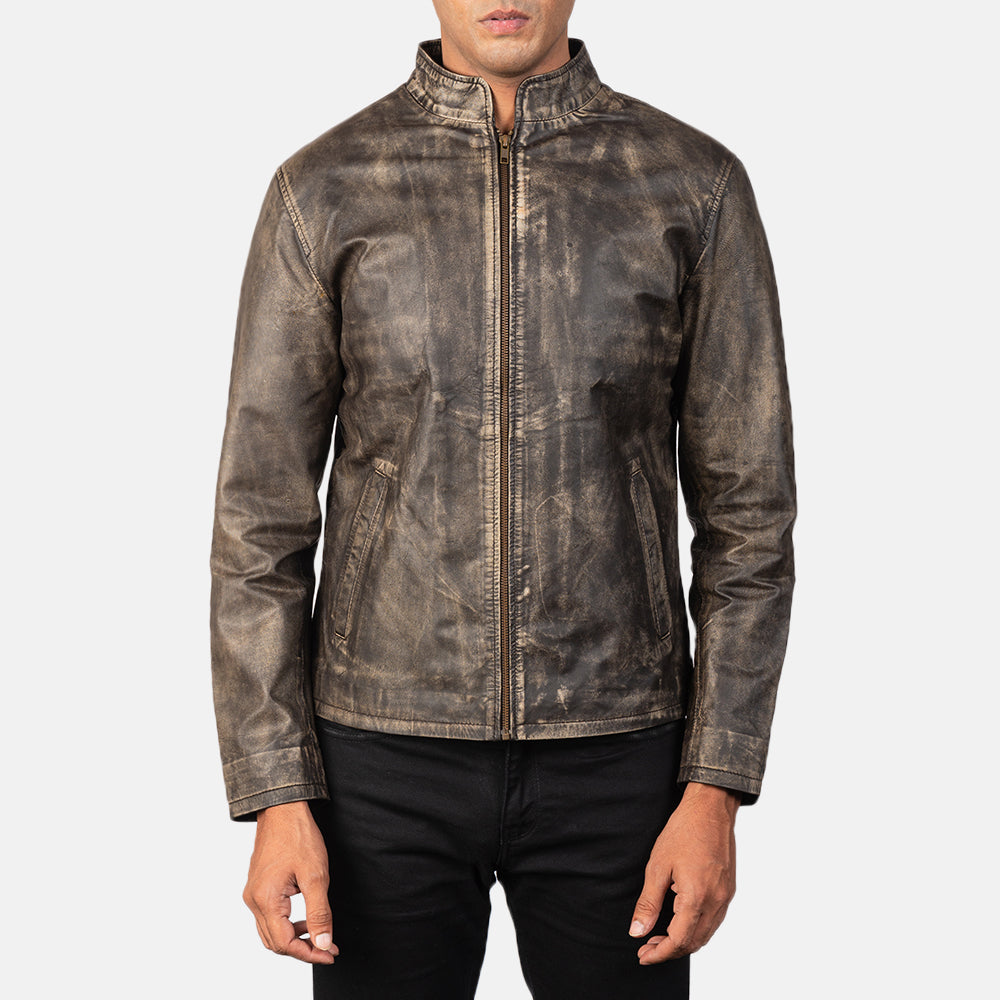 Alex Bikerjakke i Skinn for Herre – alternate product view 4