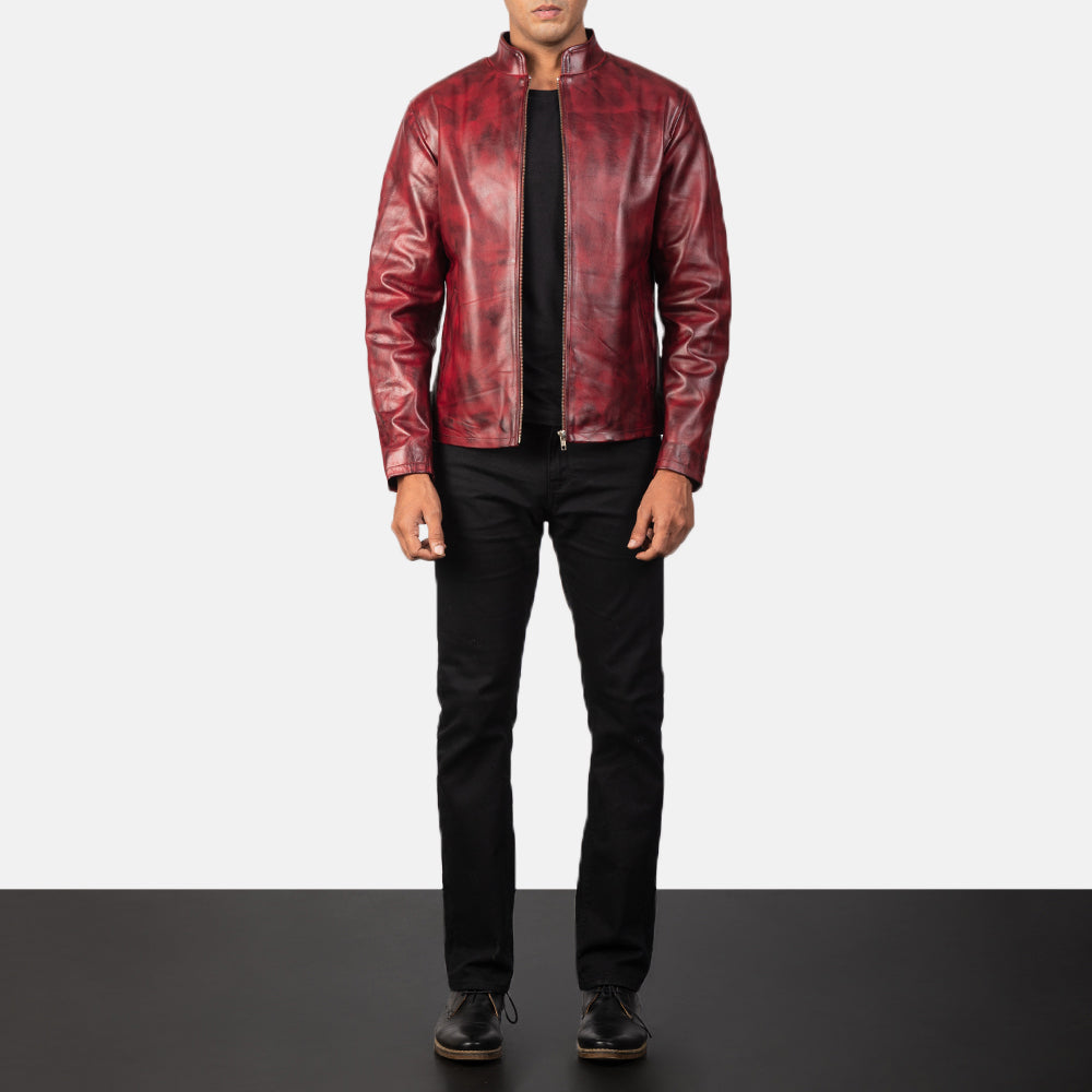 Alex Bikerjakke i Skinn for Herre – alternate product view 3