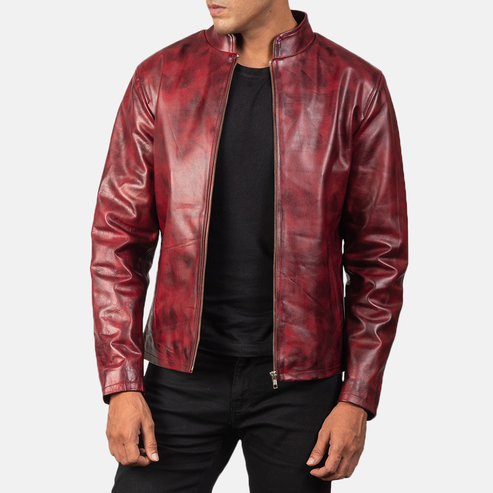 Alex Bikerjakke i Skinn for Herre – alternate product view 4
