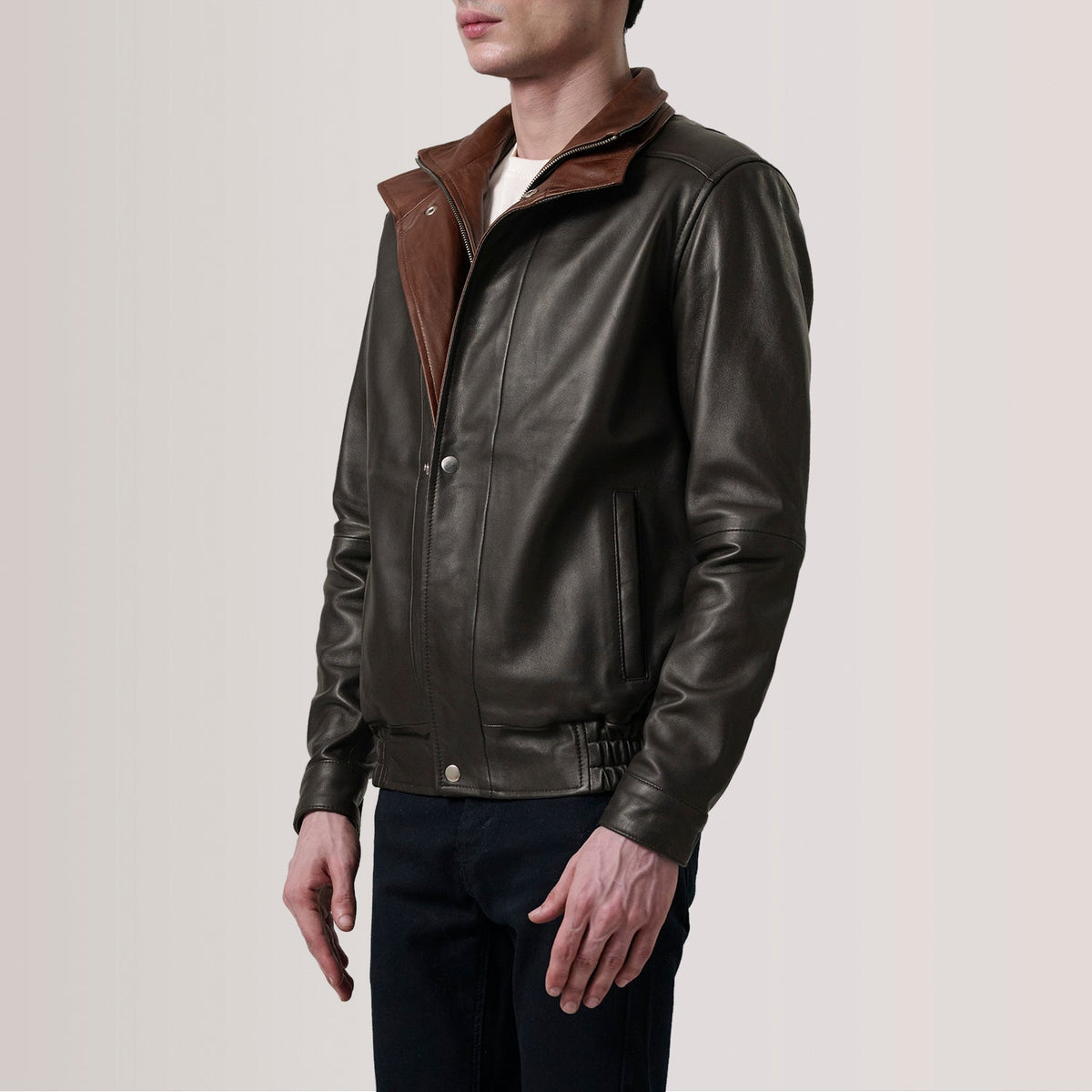 Alfred Bomberjakke i Skinn for Herre – alternate product view 3
