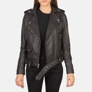 Women's Alison Brun Bikerjakke i Skinn for Kvinner in Brown Sheepskin Leather - Front Profile View &amp; Tailored Silhouette | Buy Online