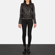 Women's Alison Brun Bikerjakke i Skinn for Kvinner - Lateral Side Profile View Showing Sleeve Cut &amp; Athletic Taper Fit