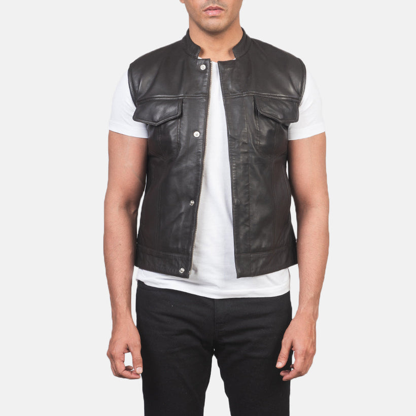 Atlas Moto Brun Skinnvest for Herre