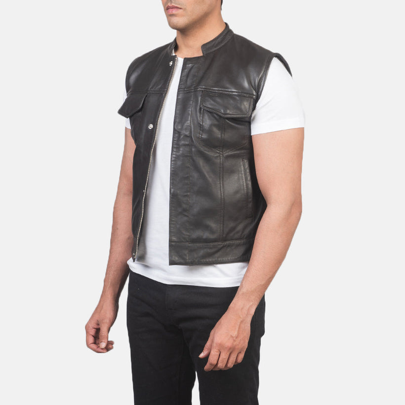 Atlas Moto Brun Skinnvest for Herre