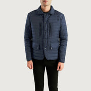 Men's Bo Quilt Windbreaker Skinnjakke for Herre - Lateral Side Profile View Showing Sleeve Cut &amp; Athletic Taper Fit